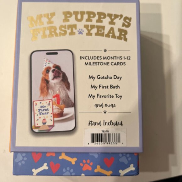 Puppy's First Year Milestone Cards with Wooden Display Holder (new/pets/x) - Picture 8 of 16